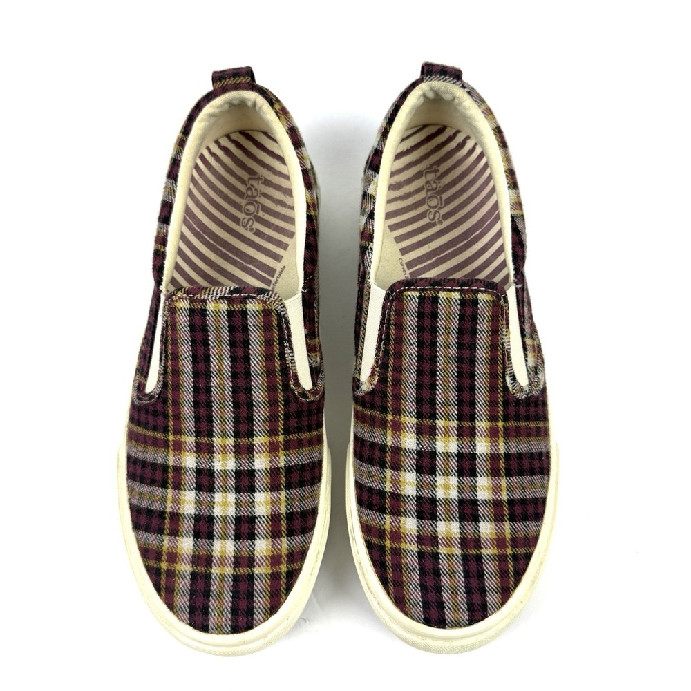 Taos Rubber Soul Shoes 7.5 Plaid Slip On Loafer Sneakerβ Womens Preppy Comfort